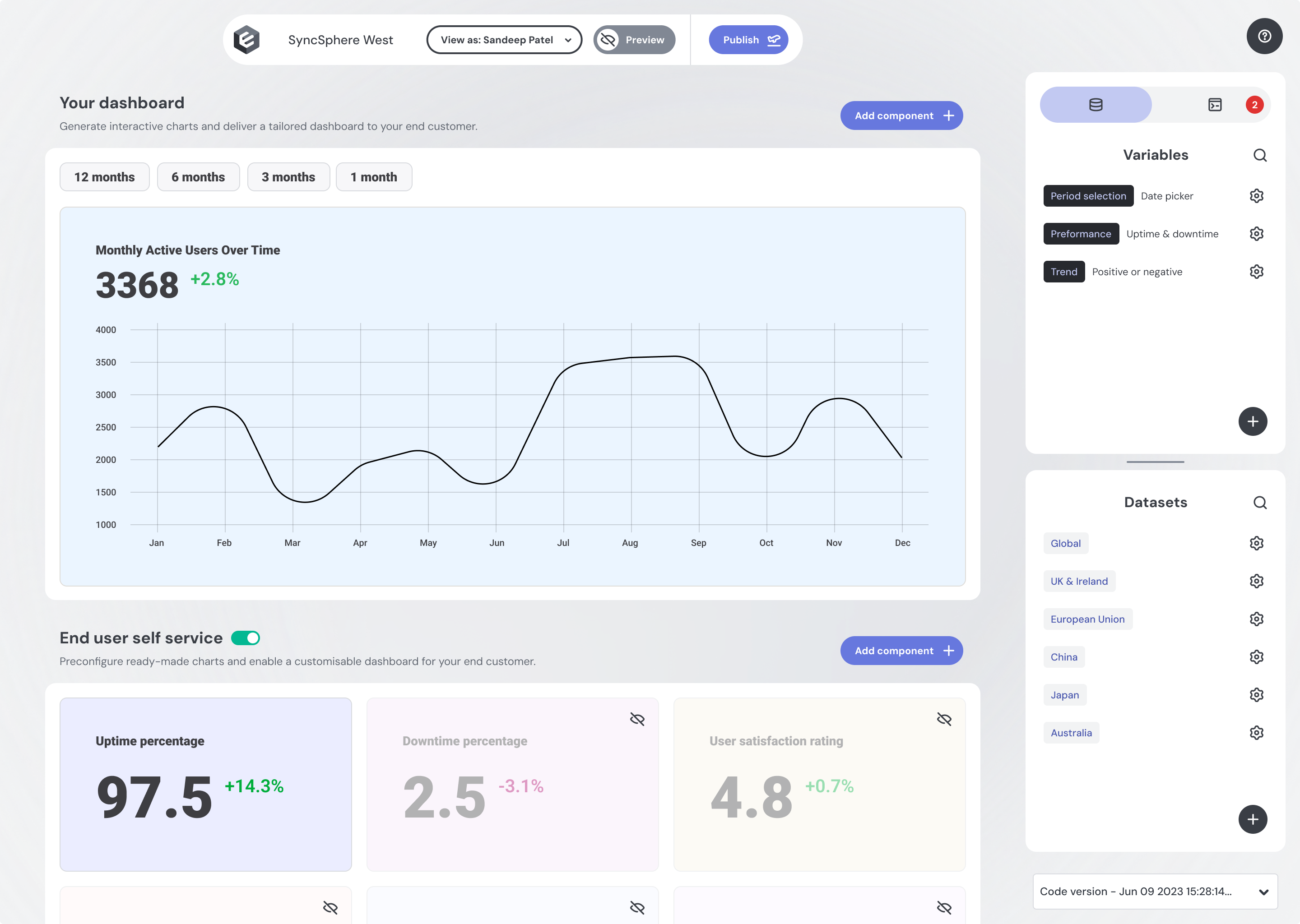 Embeddable's no-code builder Q4 2024
