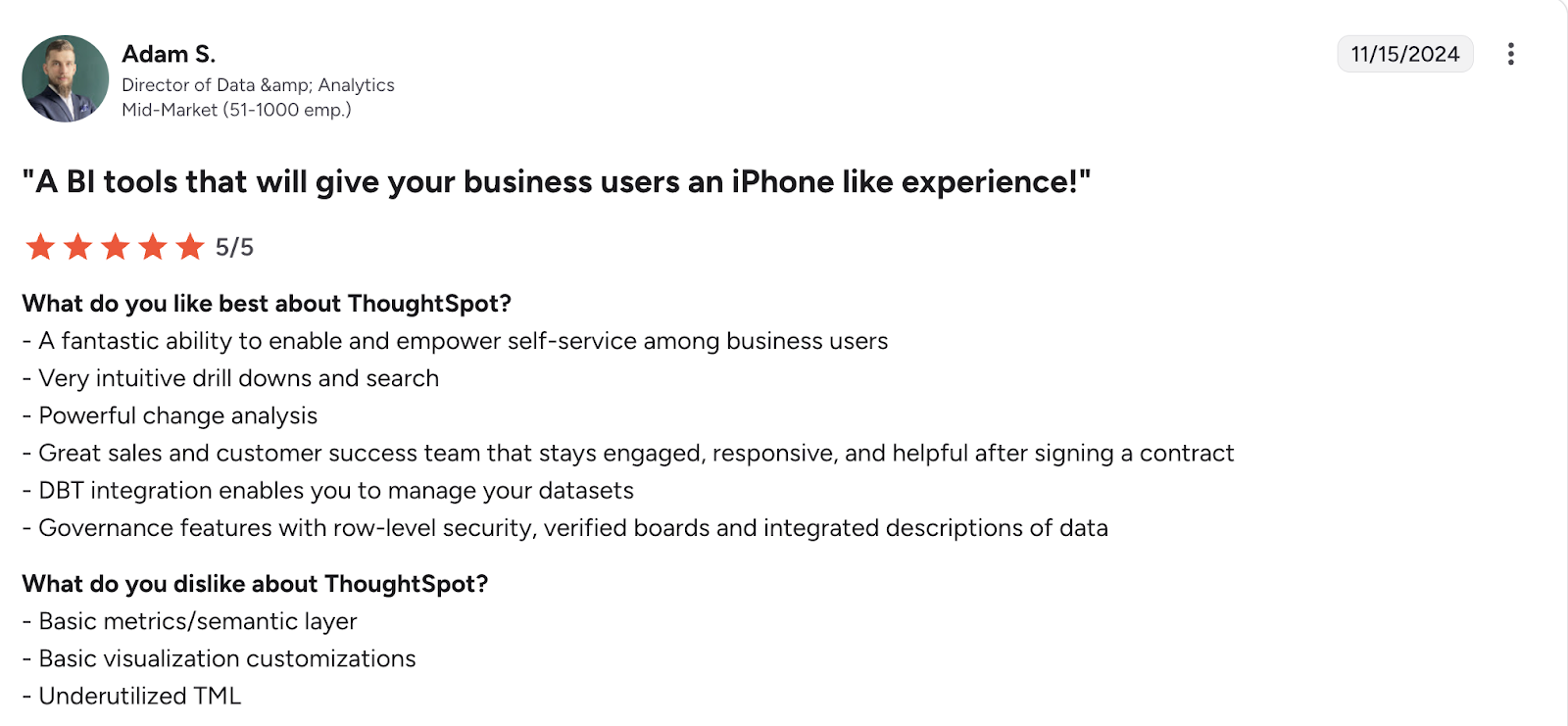 ThoughtSpot review: security