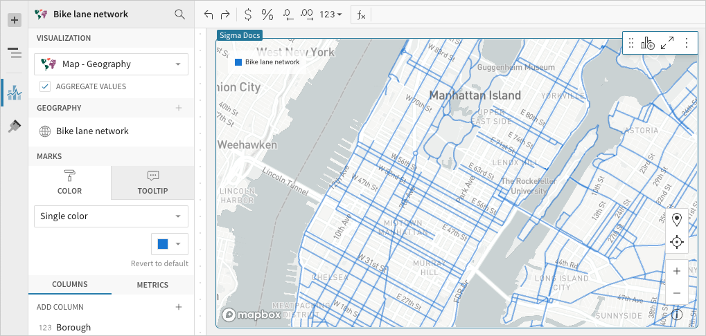 region map in Sigma computing
