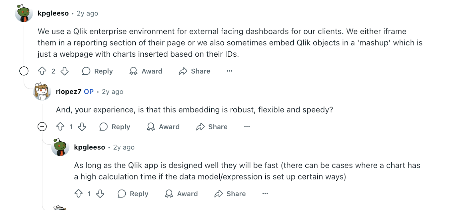 qlik review on reddit